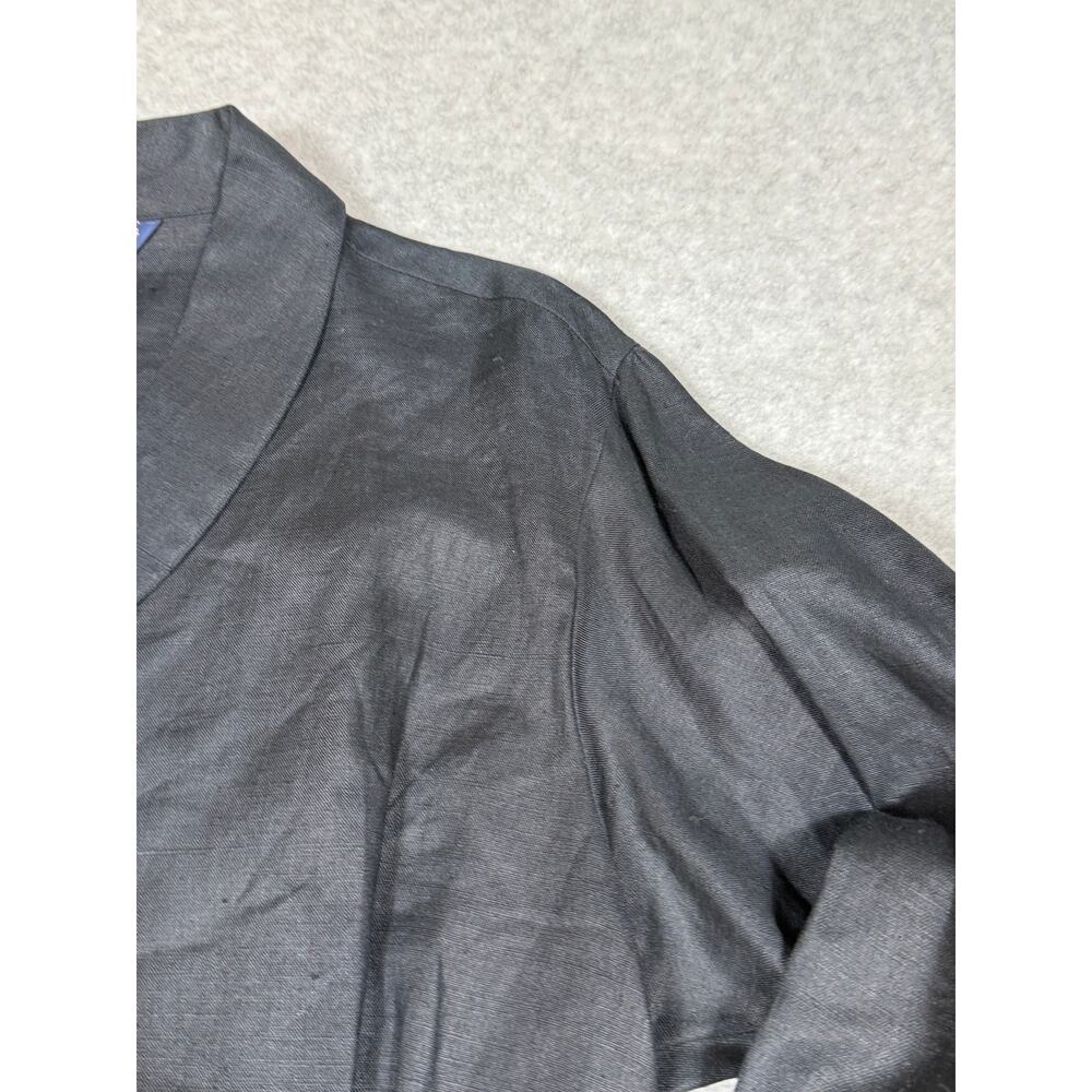 Kenneth Gordon Womens Size 8 Irish Linen Black Button Up - Picture 11 of 14